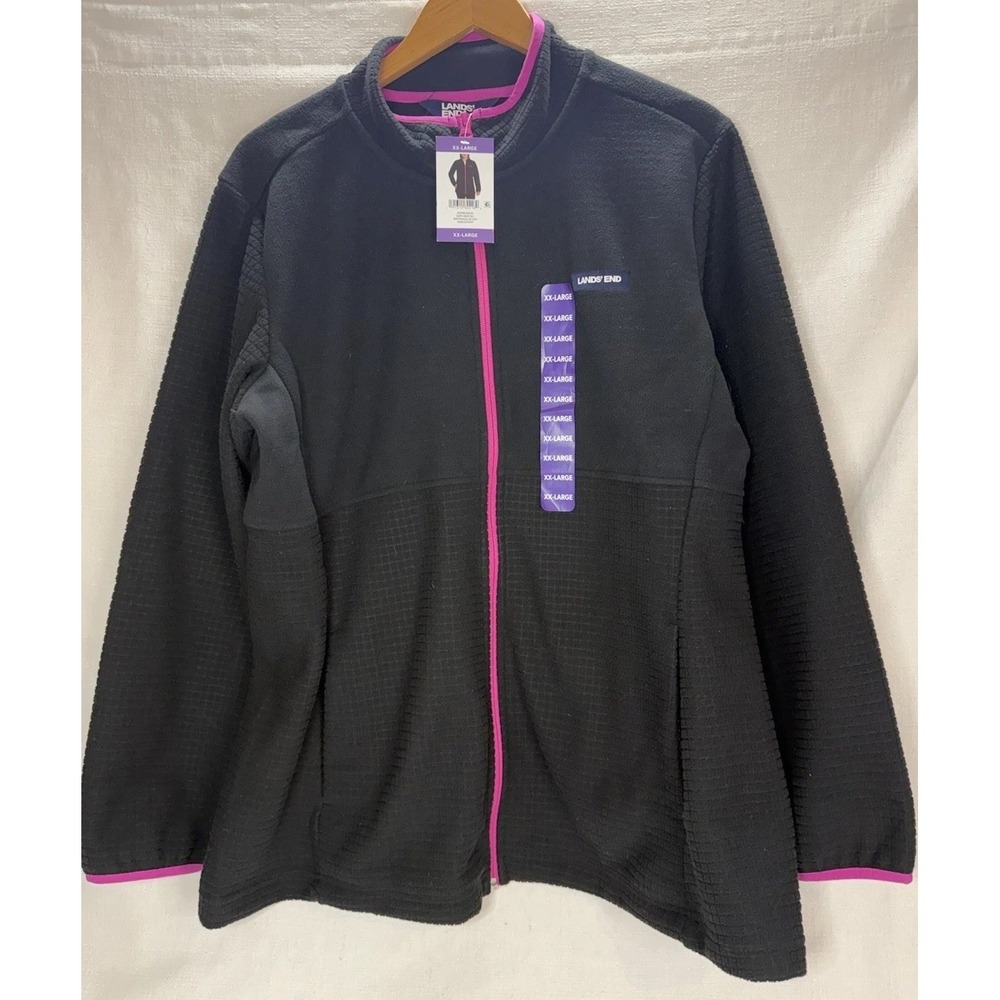 NWT Lands End Size XXL Black Pink Women's Jacket